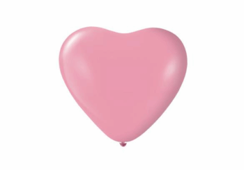 GLOBO CORAZON ROSA STANDARD 12" X25