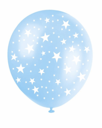 GLOBO 12" CELESTE ESTRELLAS BCAS X12