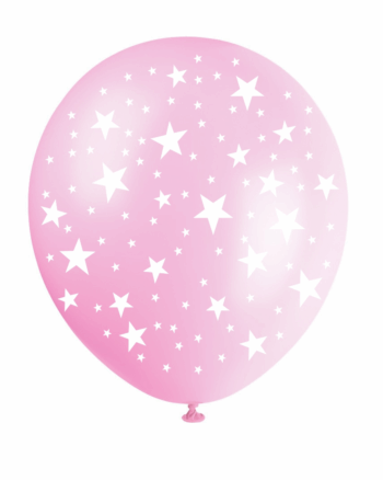 GLOBO 12" IMPRESO ROSA ESTRE BCA X12