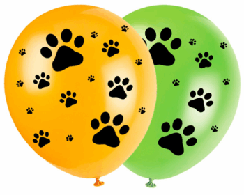 GLOBO 12" HUELLITAS MULTICOLOR X12