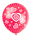 GLOBO 12" LLUVIA DE CORAZONES X12