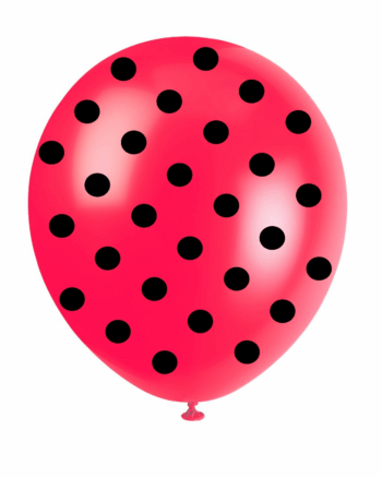 GLOBO ROJO 12" LUN NEGRO X12