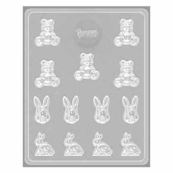 MOLDE PLACA OSITOS Y CONEJOS X1