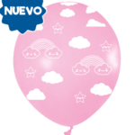 GLOBO 12" IMPRESO NUBE ROSA X12