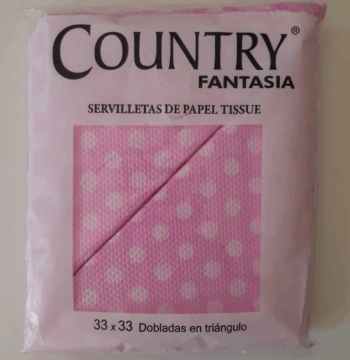 SERVILLETA TRIANG ROSA LUNAR BCOS X20