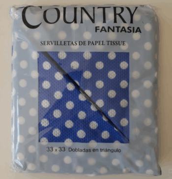 SERVILLETA TRIANG AZUL LUNA BCOS X20