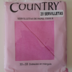 SERVILLETAS COUNTRY ROSA 33X33CM X20