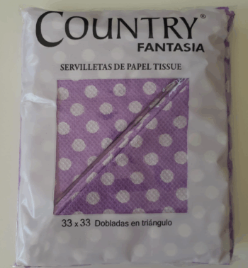 SERVILLETA TRIANG LILA LUNA BCOS X20