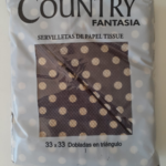 SERVILLETA TRIANG NEGRA LUNA BCOS X20