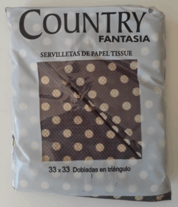 SERVILLETA TRIANG NEGRA LUNA BCOS X20