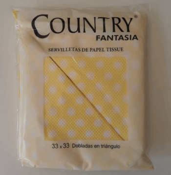 SERVILLETA TRIANG AMARILLO LUNA BCOS X20