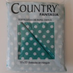 SERVILLETA TRIANG VERDE LUNA BCOS X20