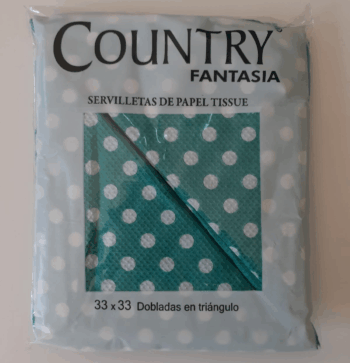 SERVILLETA TRIANG VERDE LUNA BCOS X20