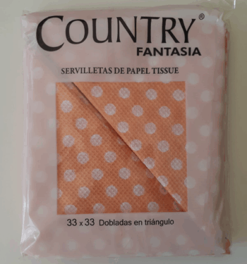 SERVILLETA TRIANG SALMON LUNA BCOS X20