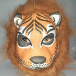 CARETA GOMA EVA TIGRE MARRON C/PELO X1