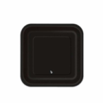 PLATO CUAD CHICO NEGRO X8