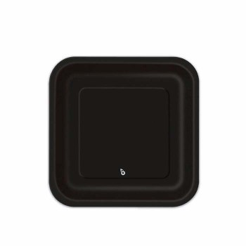 PLATO CUAD CHICO NEGRO X8