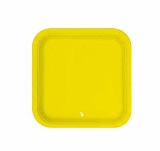 PLATO CUAD CHICO AMARILLO X8