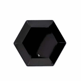 PLATO CHICO HEXAGONAL NEGRO X8