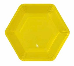 PLATO HEXAGONAL CHICO AMARILLO X8