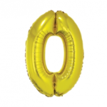 GLOBO NRO 0 METAL 80CM DORADO X1