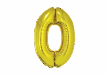 GLOBO NRO 0 METAL 80CM DORADO X1