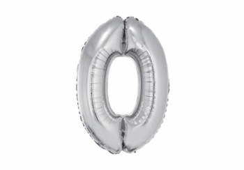 GLOBO NRO 0 METAL 40CM PLATEADO X1