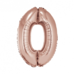 GLOBO NRO 0 METAL 40CM ROSA GOLD X1