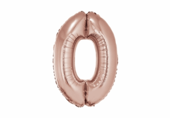 GLOBO NRO 0 METAL 40CM ROSA GOLD X1