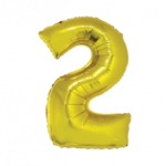 GLOBO NRO 2 METAL 80CM DORADO X1