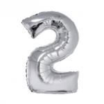 GLOBO NRO 2 METAL 40CM PLATEADO X1