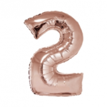 GLOBO NRO 2 METAL 40CM ROSA GOLD X1