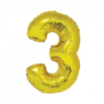 GLOBO NRO 3 METAL 40CM DORADO X1