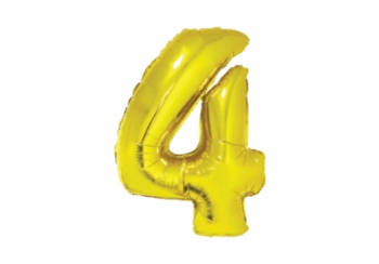 GLOBO NRO 4 METAL 40CM DORADO X1