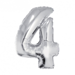 GLOBO NRO 4 METAL 40CM PLATEADO X1