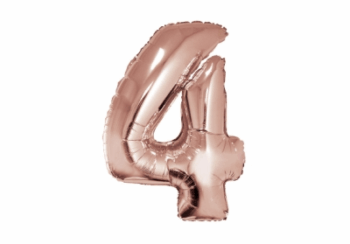 GLOBO NRO 4 METAL 40CM ROSA GOLD X1