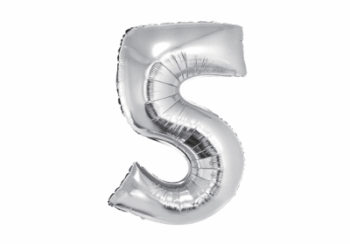 GLOBO NRO 5 METAL 80CM PLATEADO X1