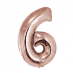 GLOBO NRO 6 METAL 40CM ROSA GOLD X1