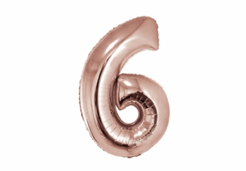 GLOBO NRO 6 METAL 40CM ROSA GOLD X1