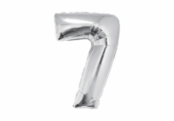 GLOBO NRO 7 METAL 80CM PLATEADO X1