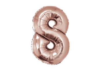 GLOBO NRO 8 METAL 40CM ROSA GOLD X1