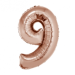 GLOBO NRO 9 METAL 40CM ROSA GOLD X1