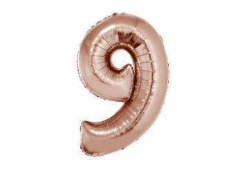 GLOBO NRO 9 METAL 40CM ROSA GOLD X1