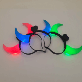 VINCHA LUZ CUERNOS 3 COLORES X1