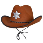 GORRO SHERIFF MARRON X1