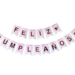 BANDERIN DOBLE ROSA Y GOLD ROSE X1