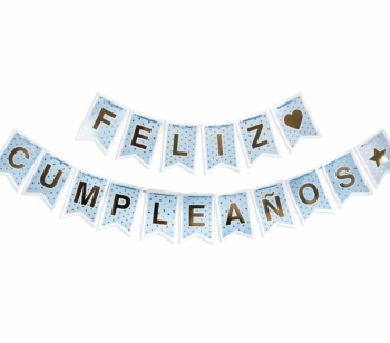 BANDERIN DOBLE CEL.Y ORO X1