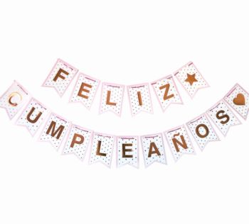 BANDERIN DOBLE GUARDA ROSA Y ORO X1