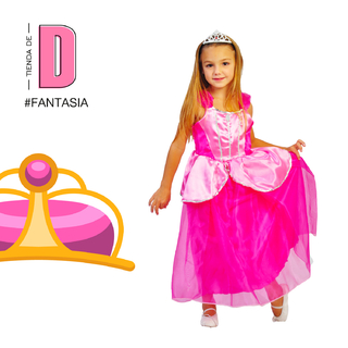 DISFRAZ PRINCESA GLAMOUR ROSA T4 X1