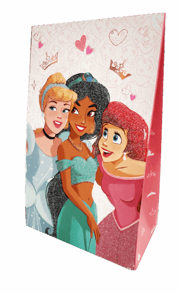 BOLSA CARTON ESTUCHE PRINCESAS X8